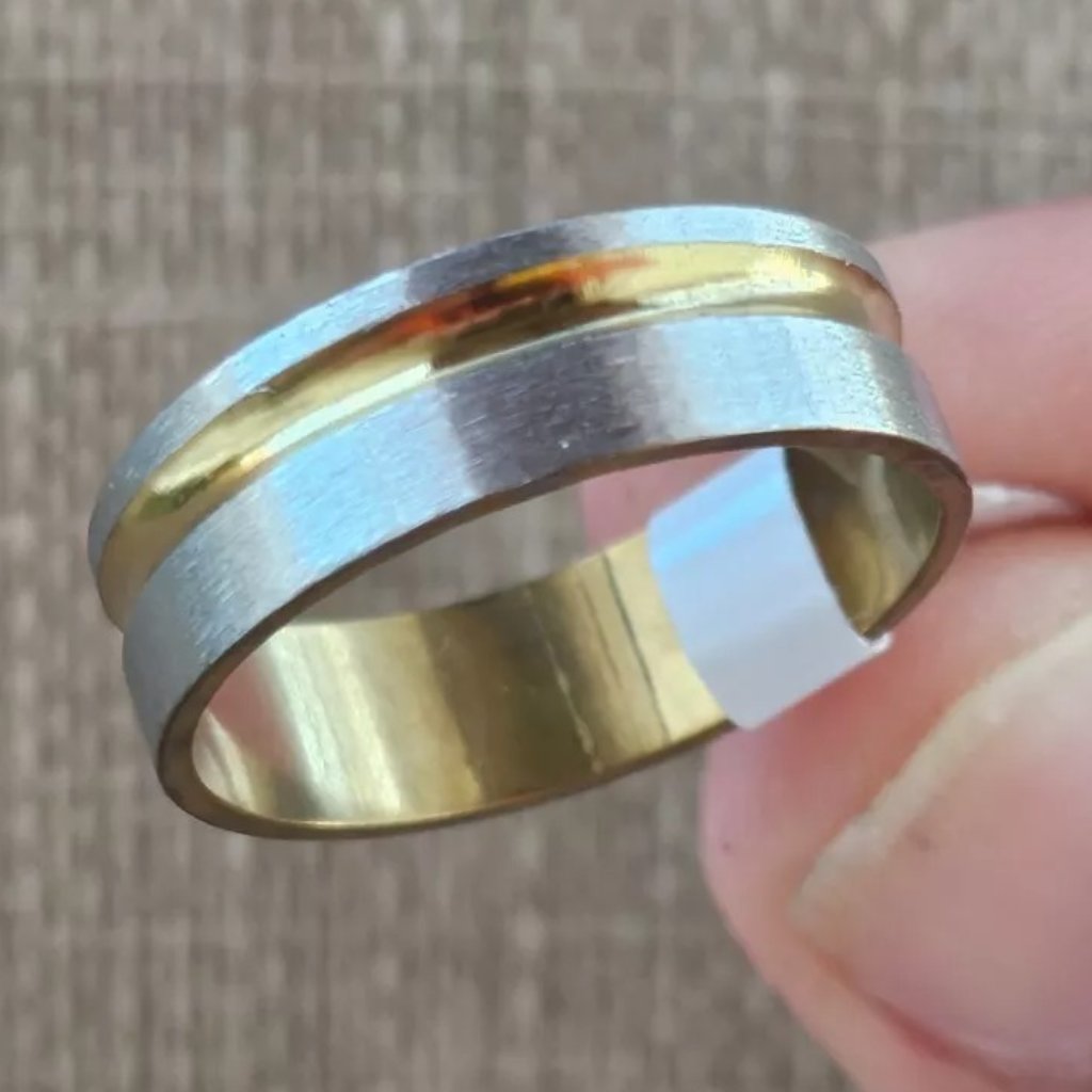 Men Ring Band Silver/Gold Tone Stainless Steel Fashion Jewelry Unisex Size 12